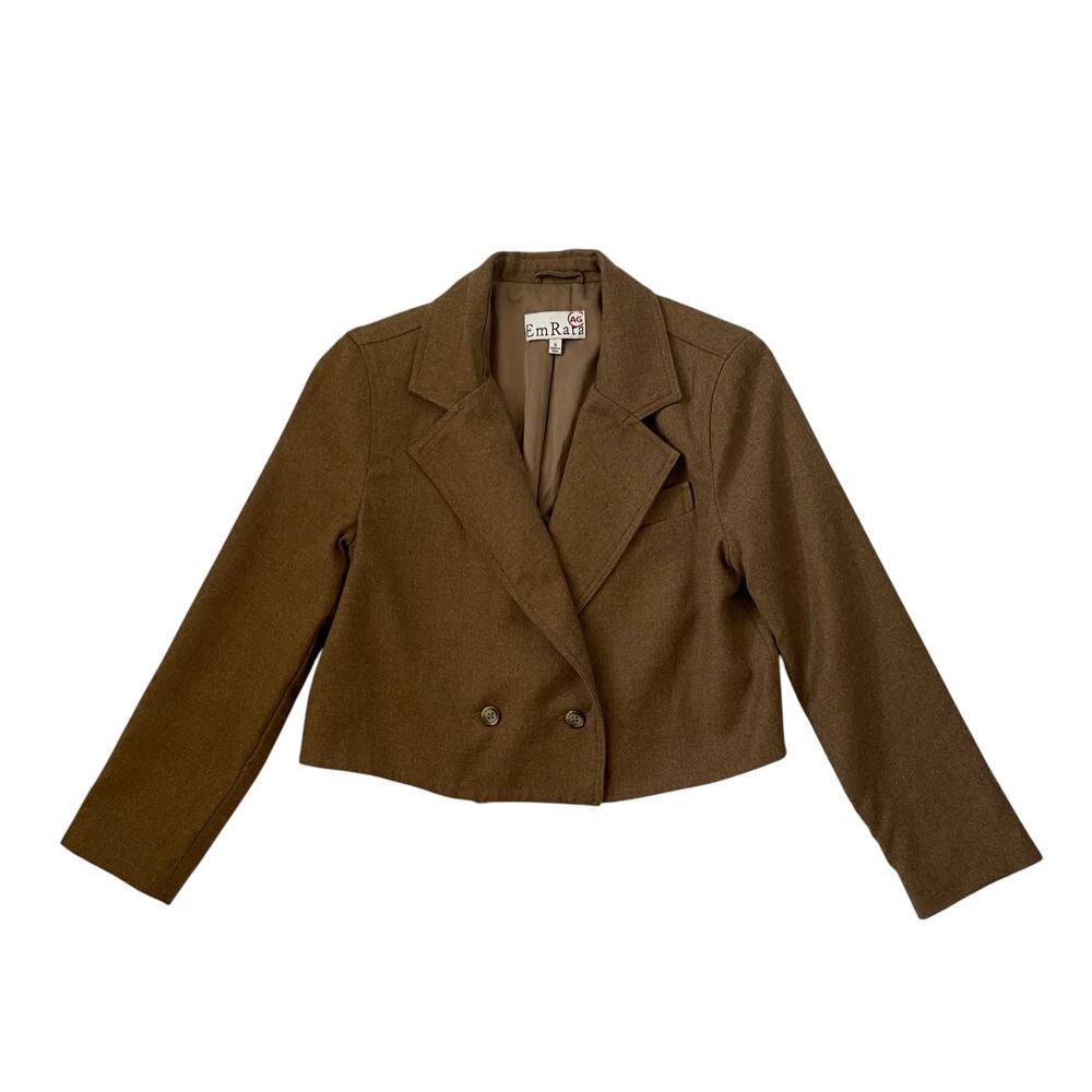 AG Jeans x EmRata Berlin Blazer - Double Breasted - Wool - Brown - Size S - Picture 4 of 7